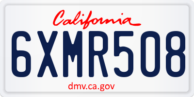 CA license plate 6XMR508