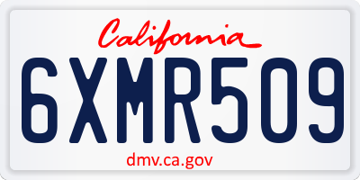 CA license plate 6XMR509