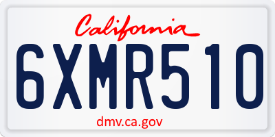 CA license plate 6XMR510