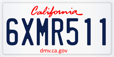 CA license plate 6XMR511