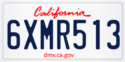 CA license plate 6XMR513