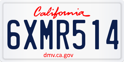 CA license plate 6XMR514