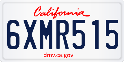 CA license plate 6XMR515