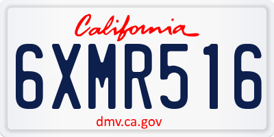 CA license plate 6XMR516