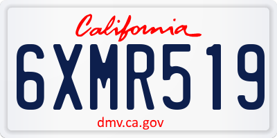 CA license plate 6XMR519