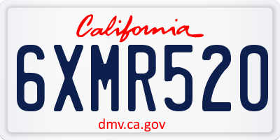 CA license plate 6XMR520