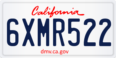 CA license plate 6XMR522