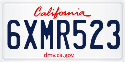 CA license plate 6XMR523