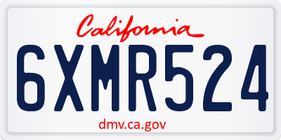 CA license plate 6XMR524