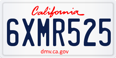 CA license plate 6XMR525