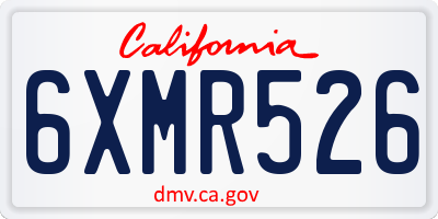 CA license plate 6XMR526
