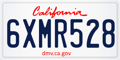 CA license plate 6XMR528