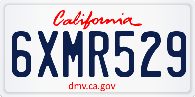 CA license plate 6XMR529