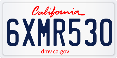CA license plate 6XMR530