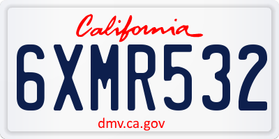 CA license plate 6XMR532