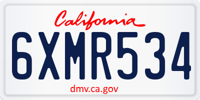 CA license plate 6XMR534