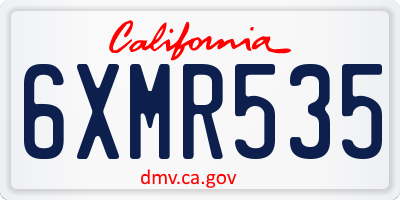 CA license plate 6XMR535
