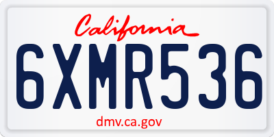 CA license plate 6XMR536