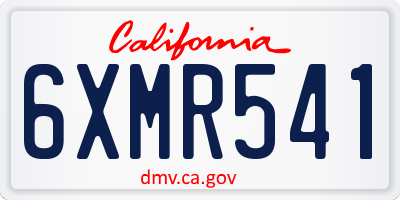 CA license plate 6XMR541