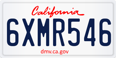 CA license plate 6XMR546