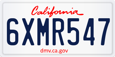 CA license plate 6XMR547