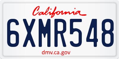 CA license plate 6XMR548