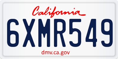 CA license plate 6XMR549