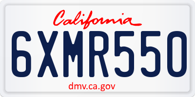 CA license plate 6XMR550