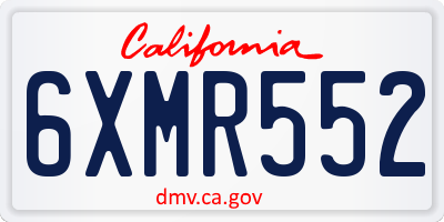 CA license plate 6XMR552