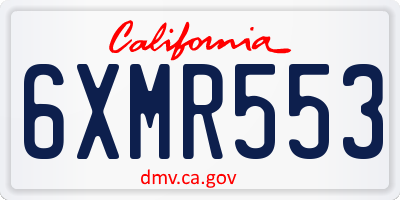 CA license plate 6XMR553