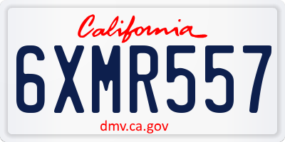 CA license plate 6XMR557
