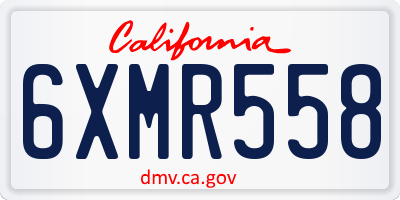 CA license plate 6XMR558