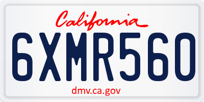 CA license plate 6XMR560