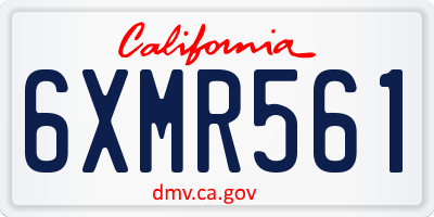 CA license plate 6XMR561