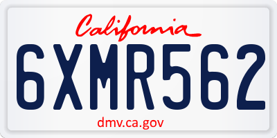 CA license plate 6XMR562