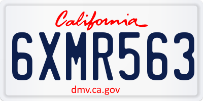 CA license plate 6XMR563