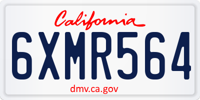 CA license plate 6XMR564