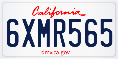 CA license plate 6XMR565