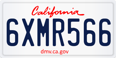 CA license plate 6XMR566