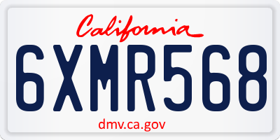 CA license plate 6XMR568