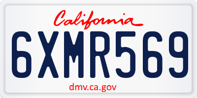 CA license plate 6XMR569