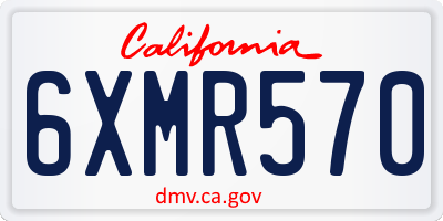 CA license plate 6XMR570