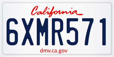 CA license plate 6XMR571