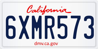 CA license plate 6XMR573
