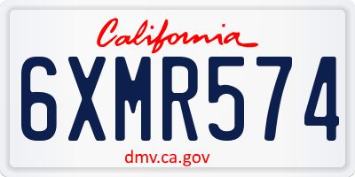 CA license plate 6XMR574
