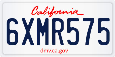 CA license plate 6XMR575