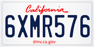 CA license plate 6XMR576