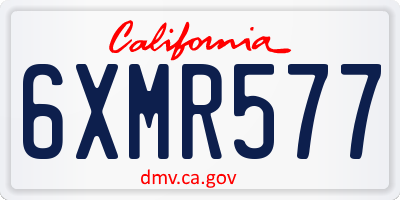 CA license plate 6XMR577