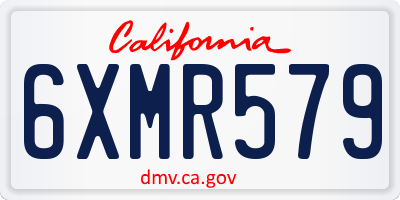 CA license plate 6XMR579