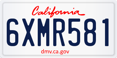 CA license plate 6XMR581